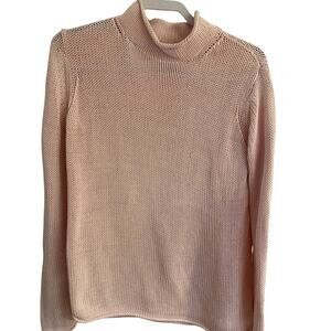 Eddie Bauer Light Pink Cotton Blend Long Sleeve Sweater Sz M